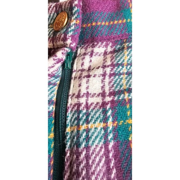 Vintage That's Me Wool Blend Purple & Green Tartan  Plaid Casual Shorts - Picture 9 of 10